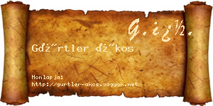 Gürtler Ákos névjegykártya