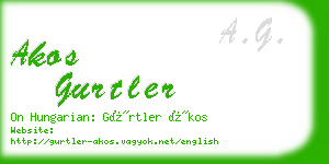akos gurtler business card